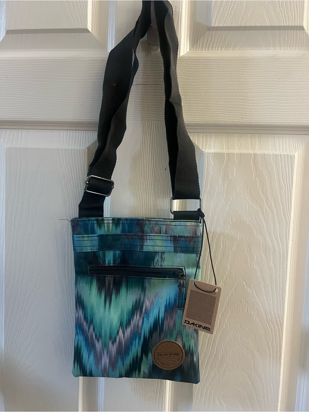 Dakine Teal Multi Pattern Crossbody Messenger Bag with Black Strap